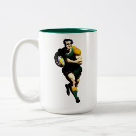 Rugby Player Zwei-Tone-Tasse Zweifarbige Tasse