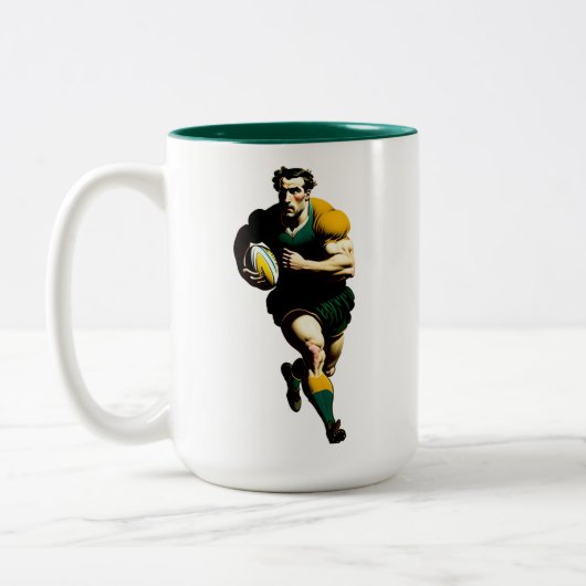 Rugby Player Zwei-Tone-Tasse Zweifarbige Tasse (Links)