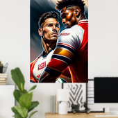 Rugby Players Art Poster (Heimbüro)
