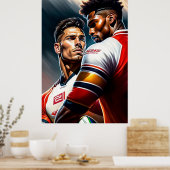 Rugby Players Art Poster (Küche)