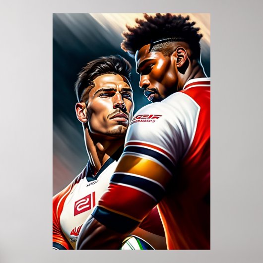 Rugby Players Art Poster (Vorne)