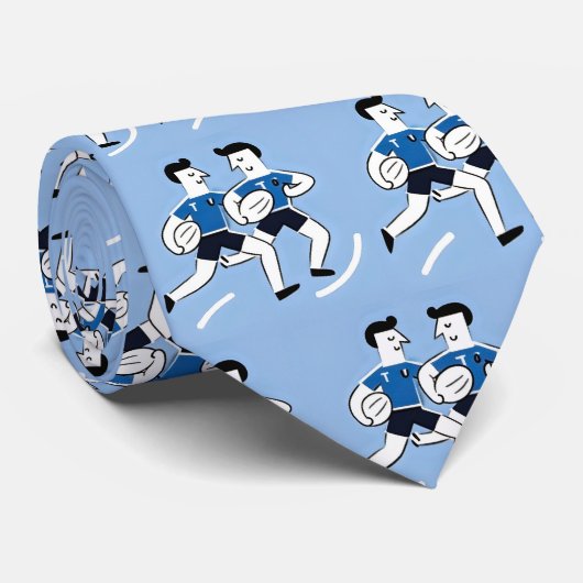 Rugby Players Design Neck Tie Krawatte (Gerollt)