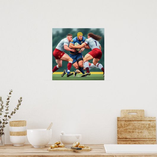 Rugby Players Kunstdruckerei Poster (Küche)