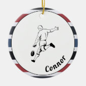 Rugby Player's Name Striped Masculine Sport Thema  Keramik Ornament (Vorne)