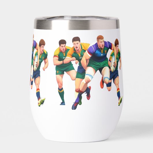 Rugby Players Wine Tumbler (Rückseite)