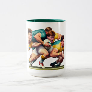 Rugby Players Zwei-Tone-Tasse Zweifarbige Tasse
