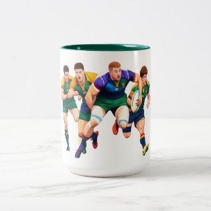 Rugby Players Zwei-Tone-Tasse Zweifarbige Tasse