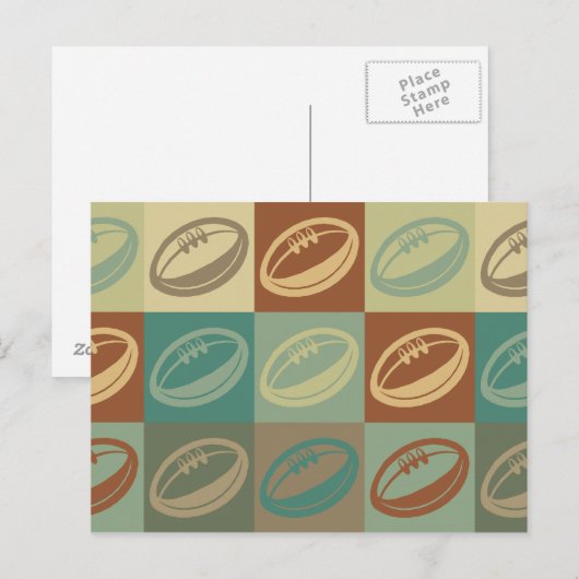 Rugby Pop Art Postkarte (Vorne/Hinten)