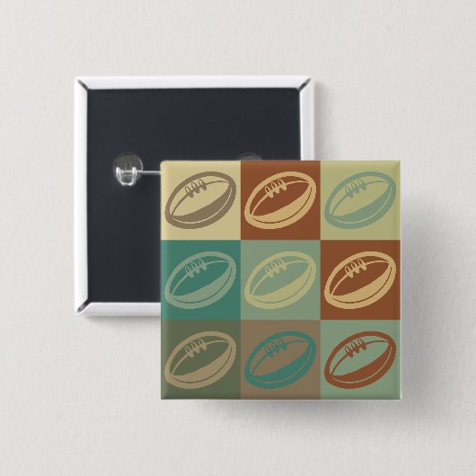 Rugby-Pop-Kunst Button (Vorne & Hinten)