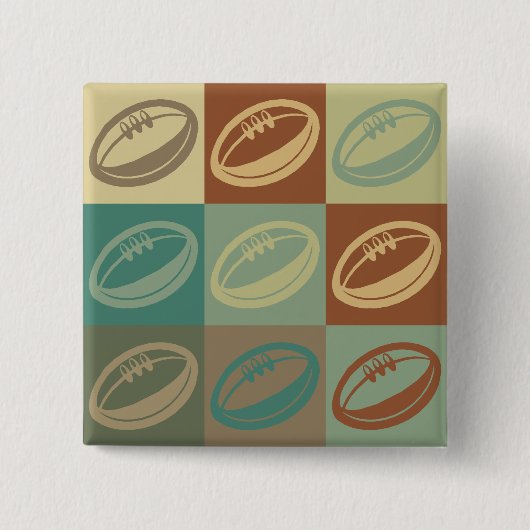 Rugby-Pop-Kunst Button (Vorderseite)