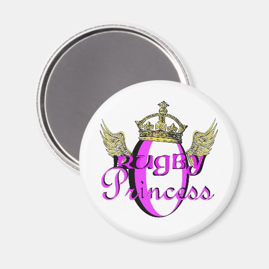 Rugby-Prinzessin Magnet (Vorderseite/Rückseite)