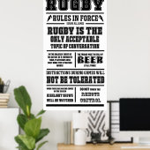 Rugby-Regeln in Kraft - großes Poster (Heimbüro)