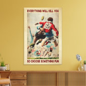 Rugby Retro Alles wird Sie Leinwand Poster töten (Insitu (Wohnzimmer))