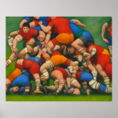 Rugby Ruck - Kunst auf Canvas Print Poster (Vorne)
