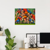 Rugby Ruck - Kunst auf Canvas Print Poster (Heimbüro)