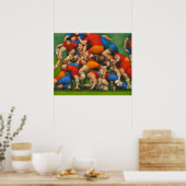Rugby Ruck - Kunst auf Canvas Print Poster (Küche)