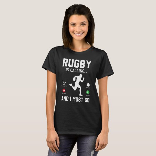 Rugby ruft an und ich muss Männer gehen Frauen Rug T-Shirt (Vorne ganz)