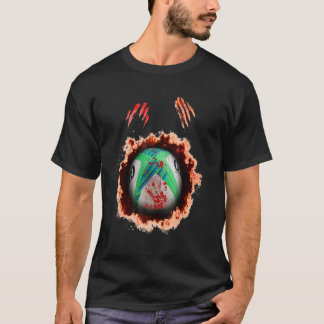 Rugby-Rugby-Rugbyball, beängstigender Zombie-Spiel T-Shirt