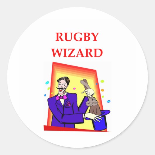 Rugby Runder Aufkleber (Vorderseite)