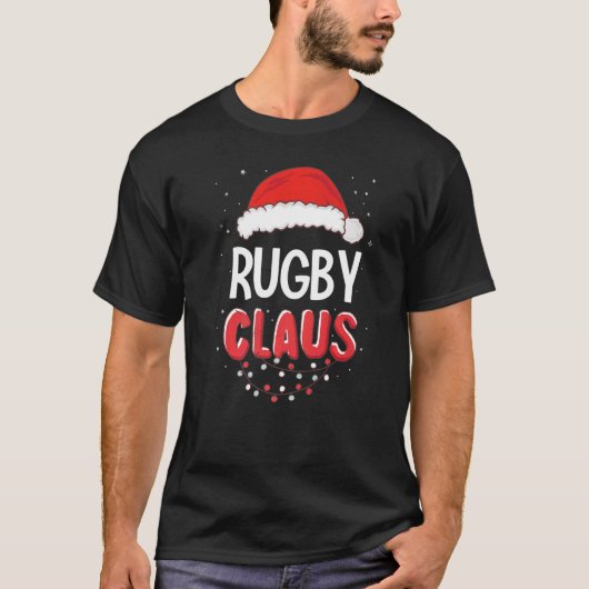 Rugby Santa Claus Weihnachten Matching Kostüm Prem T-Shirt (Vorderseite)