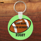 Rugby Schlüsselanhänger ID Tag IHREN NAMEN UND Ihr (Vorderseite)