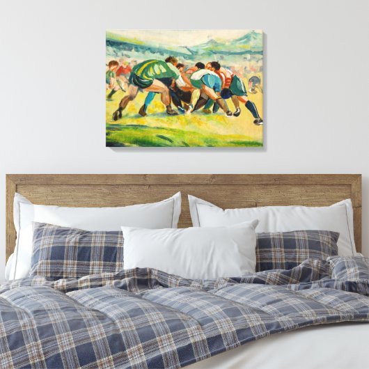 Rugby Scrum Painting - Leinwand Art Print (Insitu (Schlafzimmer))
