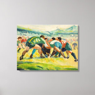 Rugby Scrum Painting - Leinwand Art Print