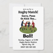 Rugby-Spiel Tragen Passen Oder Kicken Den Ball Spo Einladung (Vorderseite)