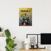 Rugby-Spieler, der den Ball tritt Poster (Heimbüro)