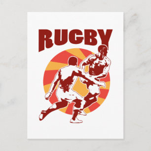Rugby-Spieler, der den Retro-Stil überwindet Postkarte