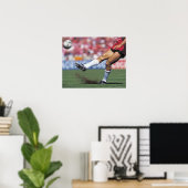 Rugby-Spieler kickt den Ball Poster (Heimbüro)