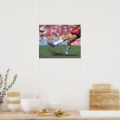 Rugby-Spieler kickt den Ball Poster (Küche)