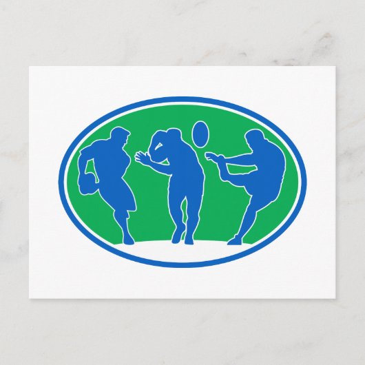 Rugby-Spieler-Run-Fantpass Postkarte (Vorderseite)