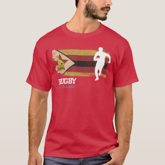 Rugby-Spieler Simbabwe-Flagge Sportball Rugby lust T-Shirt
