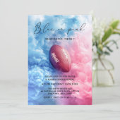Rugby Sport Gender Reveal zum Thema Raucher in Ame Einladung (Stehend Vorderseite)