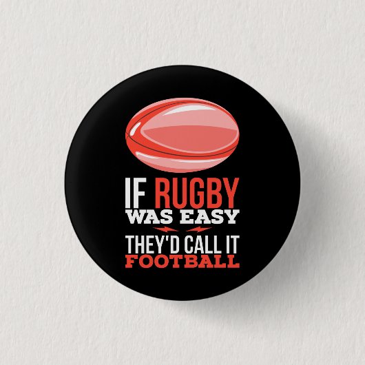 Rugby Sport Geschenk Button (Vorderseite)