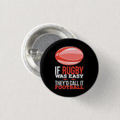 Rugby Sport Gift Button (Vorne & Hinten)