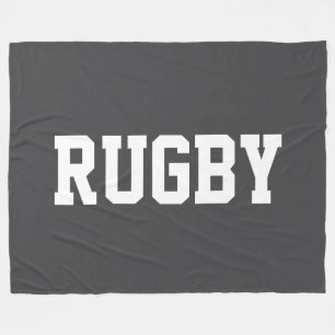 RUGBY Sporty Athletic Weißer Text Auf Fett Tiefem Fleecedecke