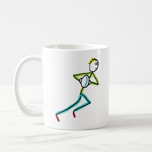 Rugby Stickman Kaffeetasse (Links)