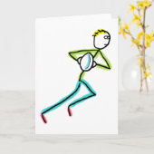 Rugby Stickman Karte (Gelbe Blume)