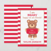 Rugby Striped Bear Personalisiert Valentinenkarte Postkarte (Vorne/Hinten)