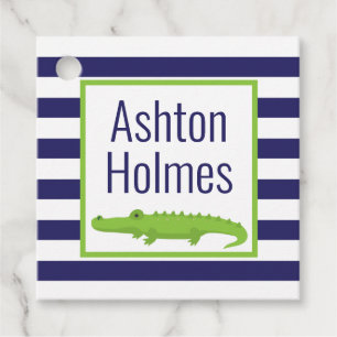 Rugby Stripes Alligator Gefälligkeitsmarken Geschenkanhänger