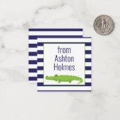 Rugby Stripes Alligator-Karten Mitteilungskarte (Vorderseite/Rückseite Beispiel)