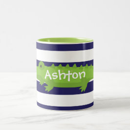 Rugby Stripes Alligator Personalisierte Mug Zweifarbige Tasse