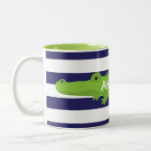 Rugby Stripes Alligator Personalisierte Mug Zweifarbige Tasse (Links)