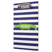 Rugby Stripes Alligator Personalisierte Zwischenab Klemmbrett (Links)