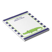 Rugby Stripes Alligator Personalisierter Notepad Notizblock (angewinkelt)
