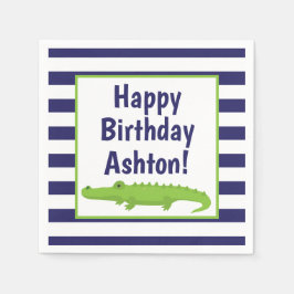 Rugby Stripes Alligator Personalisiertes Party Nap Serviette