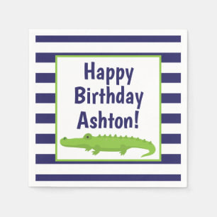 Rugby Stripes Alligator Personalisiertes Party Nap Serviette