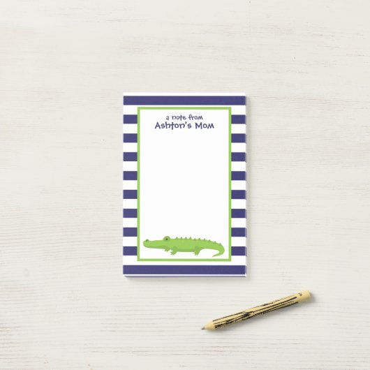 Rugby Stripes Alligator Postit Notepad Post-it Klebezettel (Auf Schreibtisch)